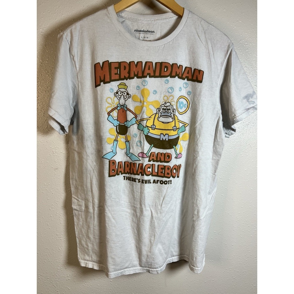 Nickelodeon SpongeBob SquarePants Mermaid Man and Barnacle Boy T-Shirt Sz Large